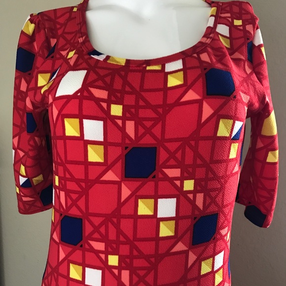 Lularoe | Primary colors geometric pattern dress - Picture 5 of 6